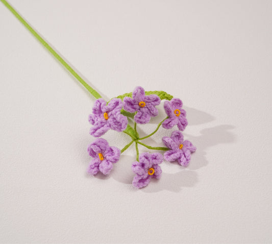 Fleur Myosotis -“Ne m’oublie pas” au crochet – Création artisanale en coton