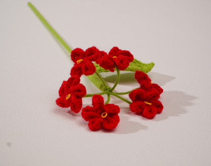Fleur Myosotis -“Ne m’oublie pas” au crochet – Création artisanale en coton