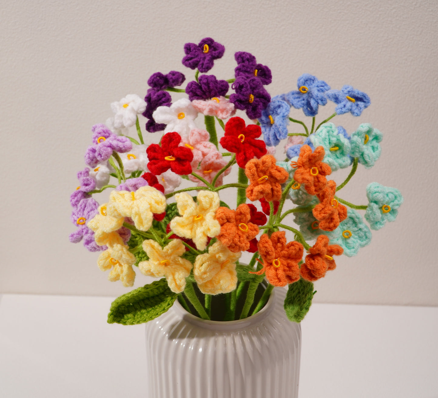 Fleur Myosotis -“Ne m’oublie pas” au crochet – Création artisanale en coton
