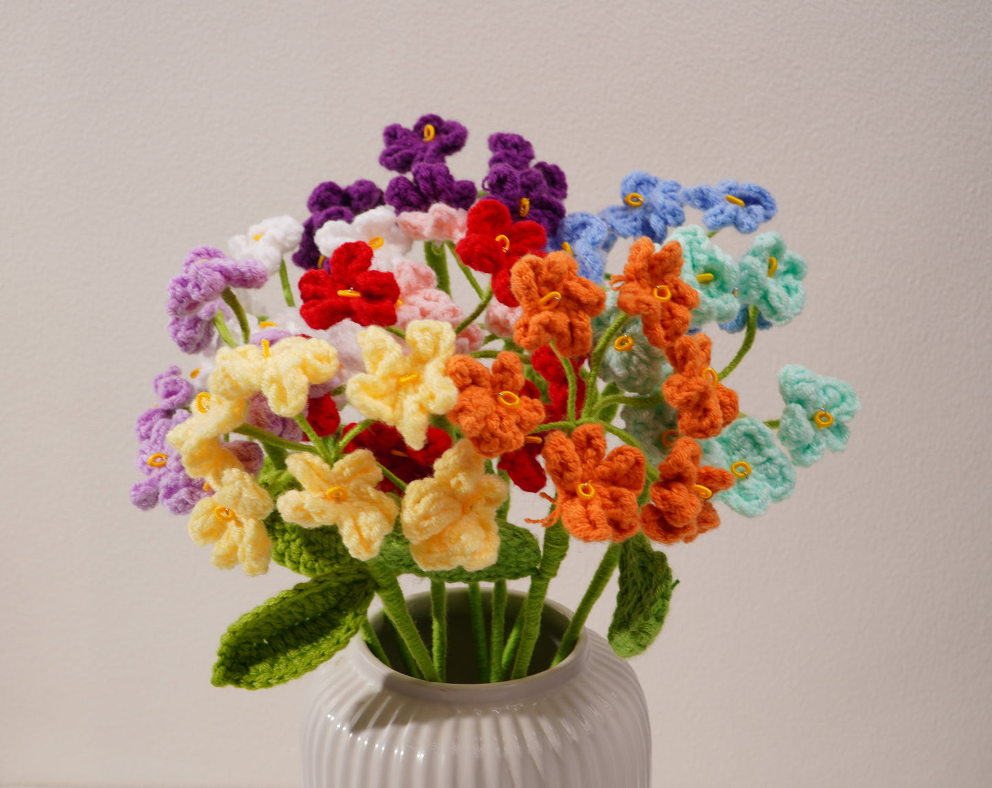 Fleur Myosotis -“Ne m’oublie pas” au crochet – Création artisanale en coton