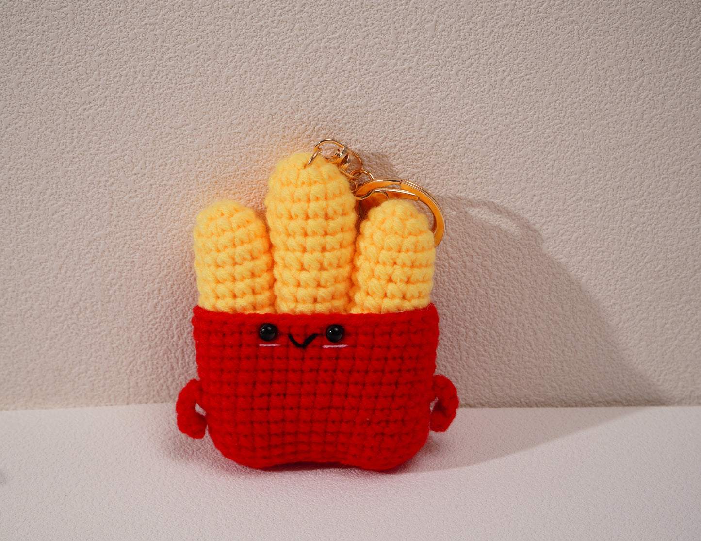 Porte-clés frites au crochet – Création artisanale en coton