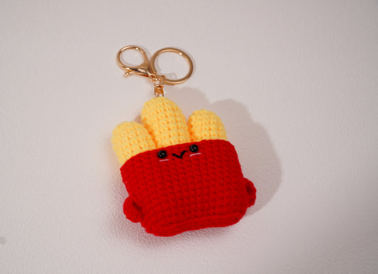 Porte-clés frites au crochet – Création artisanale en coton