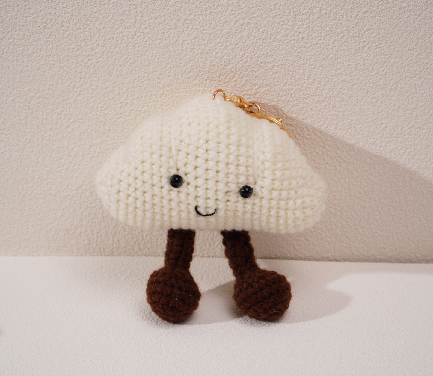 Porte-clés nuage au crochet – Création artisanale en coton