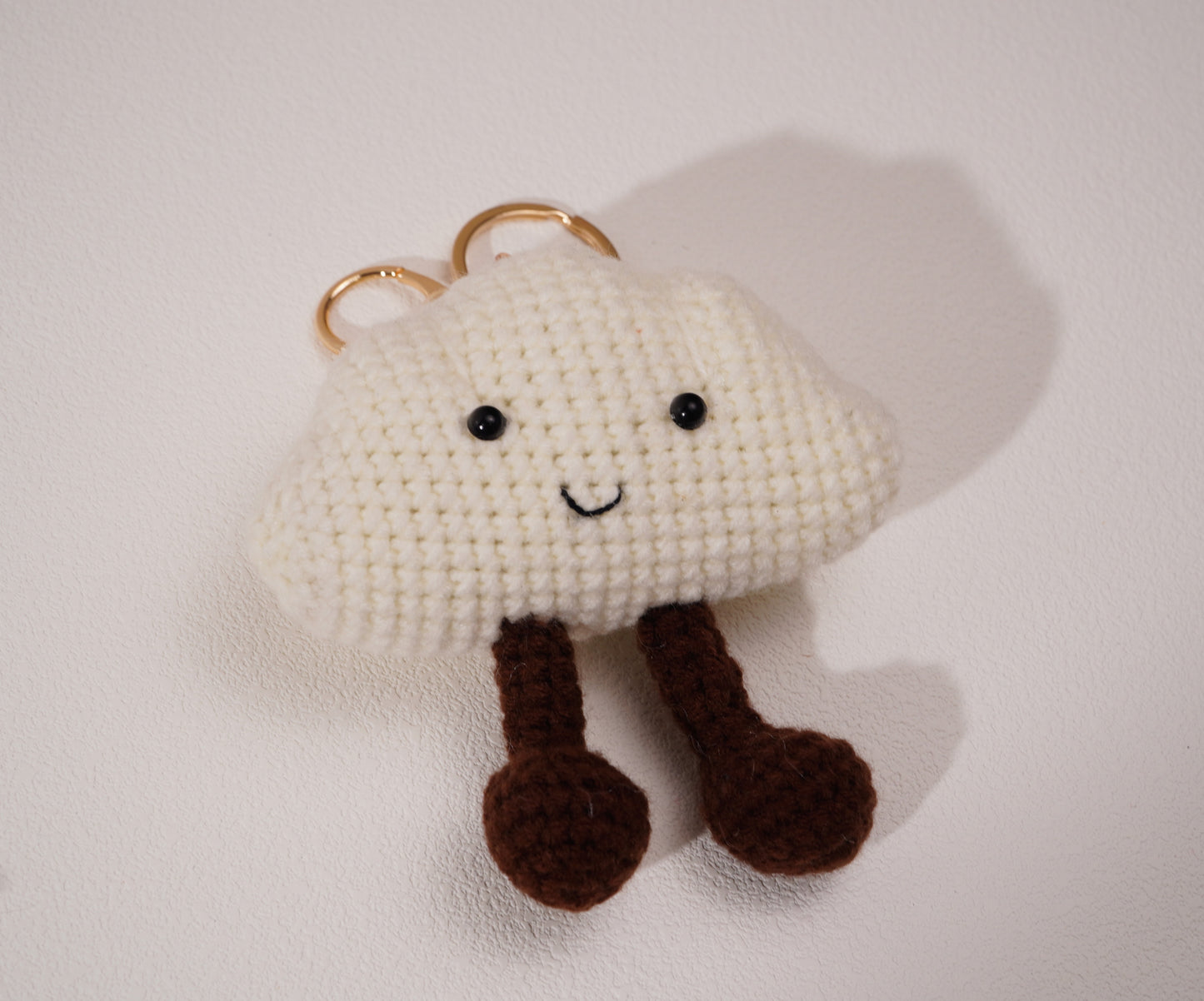 Porte-clés nuage au crochet – Création artisanale en coton