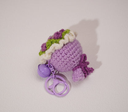Porte-clés bouquet au crochet – Création artisanale en coton
