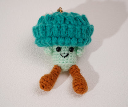 Porte-clés brocoli au crochet – Création artisanale en coton