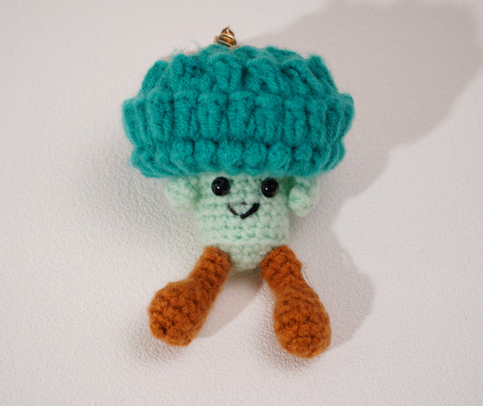 Porte-clés brocoli au crochet – Création artisanale en coton